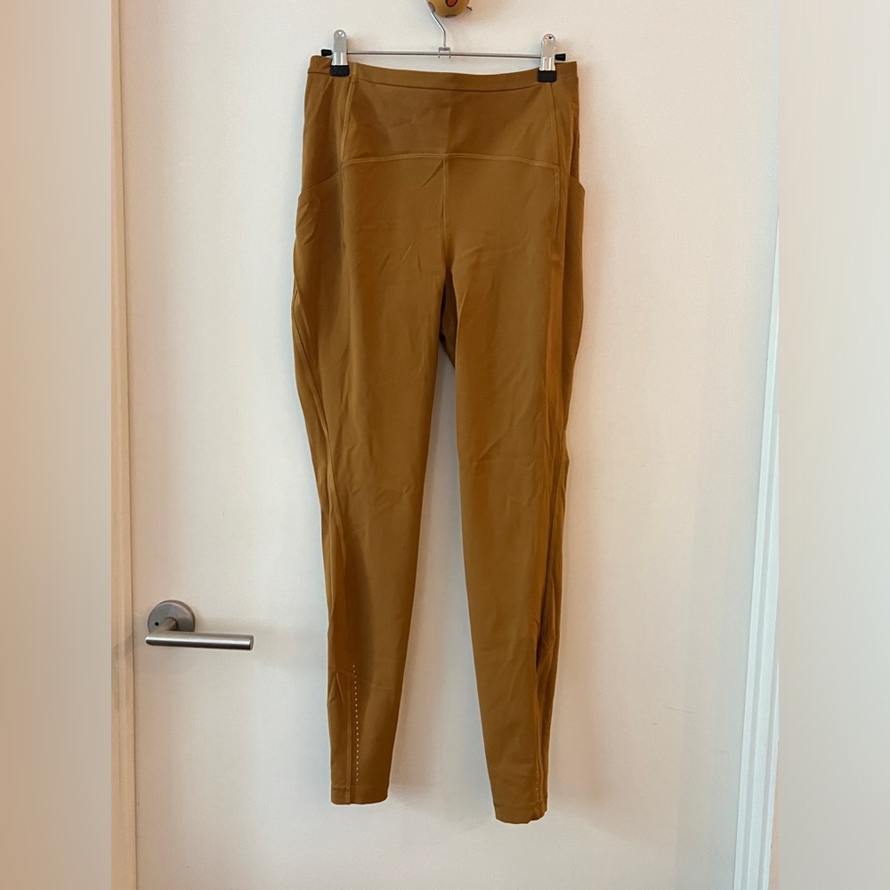 Lululemon legging woman size 10 brown yellow 28”